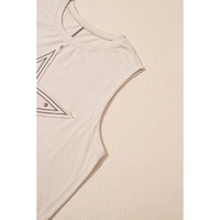 Parchment Studded Star Lace Patchwork Hem Plus Size Tank Top - 2X thumbnail