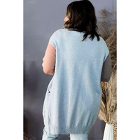 Multicolor Plus Size Colorblock Pocketed Open Front Cardigan - 3X thumbnail