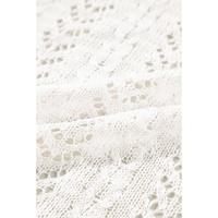 White Plus Size Eyelet Knit Open Front Cardigan - 2X thumbnail