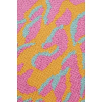 Bright Pink Plus Size Leopard Ribbed Trim Sweater - 2X thumbnail