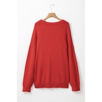 Fiery Red Merry Graphic Christmas Plus Size Sweater - 3X thumbnail