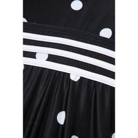 Black Polka Dot Trim V Neck Plus Size Swim Dress - 1X thumbnail