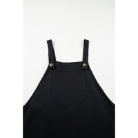 Black Solid Buttoned Straps Plus Size Overall Dress - 2X thumbnail