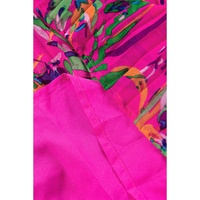 Rose Plus Size Abstract Floral Print Pleated Loose Dress - 1X thumbnail