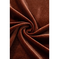 Coffee Plus Size V Neck Collared Pleated Back Rounded Hem Velvet Dress - 4X thumbnail