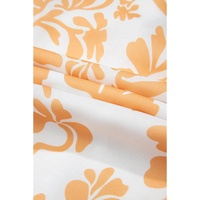 Apricot Floral Print Puff Short Sleeve Resort Plus Size Maxi Dress - 2X thumbnail