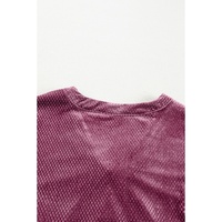 Meadow Mauve Plus Size Textured Velvet Tiered Buttons Tiered Dress - 1X thumbnail