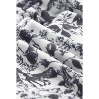 Black Floral Print Bow Detail Puff Sleeve Plus Size Midi Dress - 2X thumbnail