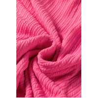 Rose Red Textured Hoodie and Shorts Plus Size Two Piece Set - 1X thumbnail