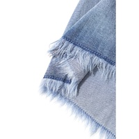 Dusk Blue Raw Hem Lace-up High Waist Plus Size Denim Shorts - 1X thumbnail