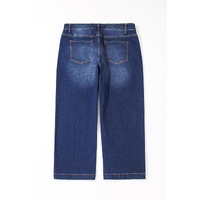 Navy Blue Plus Size Seamed Wide Leg High Waist Jeans - 4X thumbnail