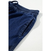 Real Teal Plus Size Drawstring High Waist Wide Leg Casual Jeans - 3X thumbnail