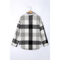 Gray Plus Size Checkered Button-Up Shacket - 3X thumbnail