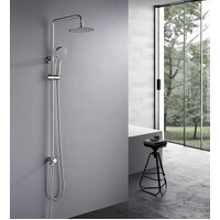 2023 Brushed Nickel Solid Stainless Steel 304 made shower set w diverter 200 mm head sprayer hand held head Suit Outdoor thumbnail