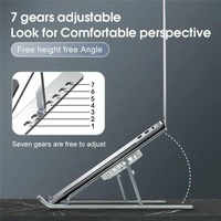 Foldable Laptop Cooling Stand with Ambient Light - Silver thumbnail