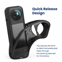 Amagisn Silicone Protective Cover for Insta360 X4 - Body Case + Lens Cover Black thumbnail