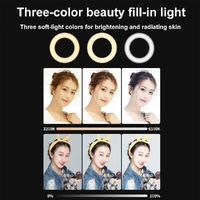 48leds Laptop Camera Beauty Ring Light - Clip Set 4-inch - Clip With Tripod thumbnail
