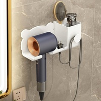 Wall Mounted Holder For Dyson Hair Dryer Bathroom Storage Rack Simple Black - Simple Black thumbnail