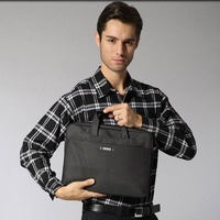Waterproof Nylon Laptop Bag - 15.6 Inch One Shoulder Portable - Black thumbnail