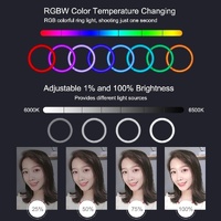10.2 Rgbw Led Ring Light Kit with 1.1m Tripod Remote Ball Head and Phone Clamp thumbnail
