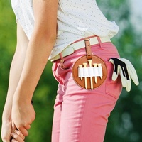 Double-sided Leather Golf Spike Insert Bag - Outdoor Waist Hanging Storage - Single-Sided Brown thumbnail