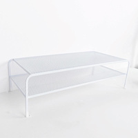 Desk Organizer Bracket for Elevated Computer Monitor - Wrought Iron - Deepen Dual Layer thumbnail