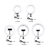 16cm Usb Led Ring Light with Tripod and 3 Modes - Black thumbnail
