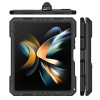 Waterproof Metal Phone Case with Folding Holder for Samsung Galaxy z Fold 4 - Black thumbnail