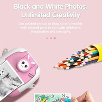 720P Hd Reversible Mini Digital Camera For Children - Cartoon Print - Pink thumbnail