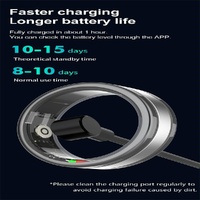 Smart Ring With Heart Rate Blood Oxygen Sleep Tracking - R18 Size 9 - Black thumbnail