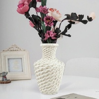 Versatile Plastic Vase for Fresh and Dried Floral Arrangements - Pink thumbnail