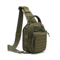 Multifunctional Laser Cut Crossbody Bag For Outdoor Sports - Khaki thumbnail