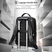 Large Business Laptop Backpack in First-layer Cowhide - Black thumbnail