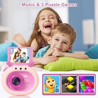 180-degree Flip-screen Cartoon Digital Camera with Stand 2.4-inch 1080p Hd - Violet thumbnail