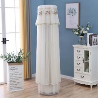 170cm Vertical Lace Air Conditioner Dust Cover - Round Column - White thumbnail