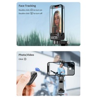 Desktop Gimbal Stabilizer with Fill Light and Selfie Stick - Black thumbnail