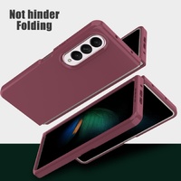 Foldable Pc Case for Samsung Galaxy z Fold 4 / 5g - Solid Colour - Wine Red thumbnail