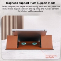 Foldable Magnetic Leather Tablet / Laptop Holder - Black thumbnail