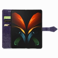 Embossed Mandala Leather Phone Case for Samsung Galaxy z Fold 4 - Black thumbnail