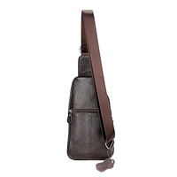 Stylish Genuine Leather Crossbody Chest Bag For Men And Women Functional And Versatile Design - Coffee thumbnail