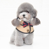 Dog Shawl Saliva Towel Scarf Pet Bow Tie Jewelry Accessories - Size S - Khaki thumbnail