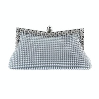 Rhinestone Evening Clutch for Ladies - Beaded Banquet Bag - Black thumbnail
