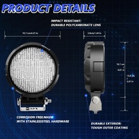 14W 9 - 30V Floodlight Mixed Luminous 4 Inch Round Work Light With Wire Set thumbnail