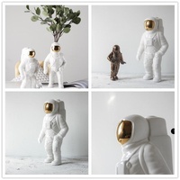 Spacewalker Ceramic Vase with Dried Flowers - Tabletop Decor Tool - White thumbnail