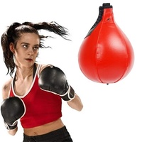 Black And White Suspended Pear-Shaped Speed Ball For Boxing - Black Red White thumbnail