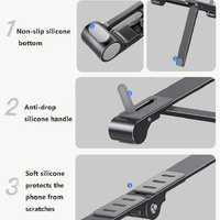 Foldable Metal Laptop Stand for Cooling and Ergonomic - Gray thumbnail