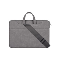 Detachable Shoulder Strap Business Laptop Bag - 14.1-15.4 Inch Frosted Pu - Pink thumbnail
