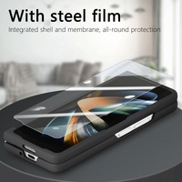 Vintage Leather Fold Case for Samsung Galaxy z Fold 4 - Pink thumbnail