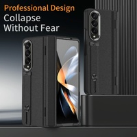 Samsung Galaxy z Fold 4 Leather Wristband Phone Case - White thumbnail