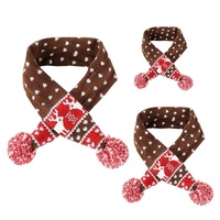 Christmas Pet Scarf Autumn And Winter Warm Elk Christmas Dog Scarf - Size L Brown thumbnail